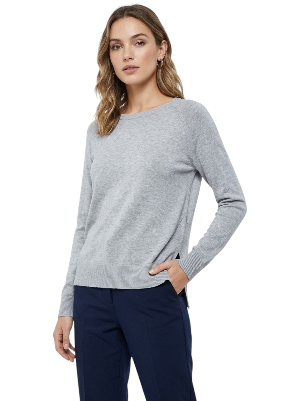 Image for Women's Plain Solid Top,Grey