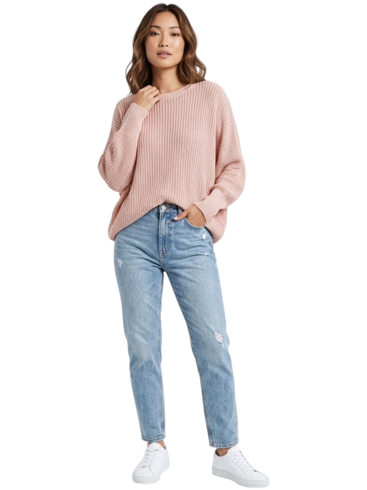 Image for Women's Open Knitted Sweaters,Pink