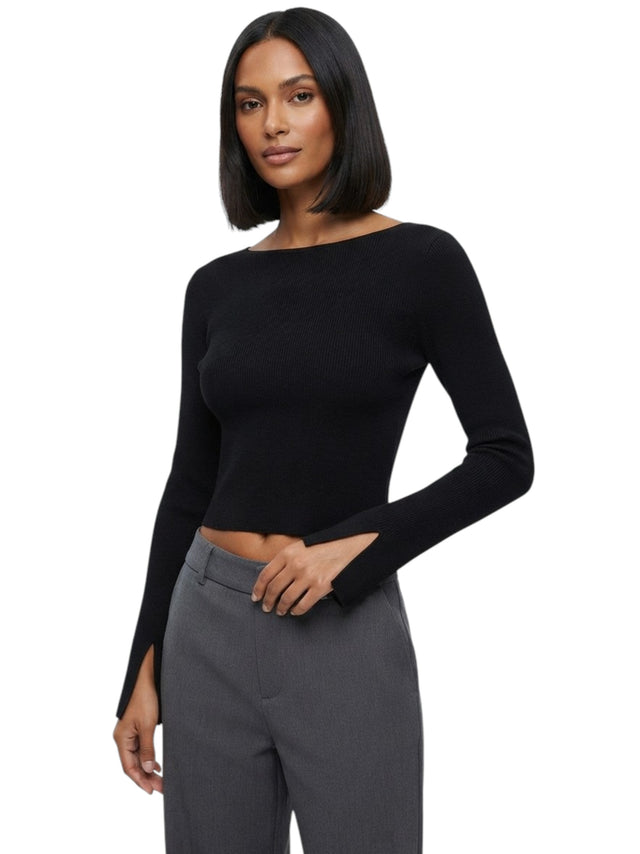 Image for Women's Ribbed Top,Black