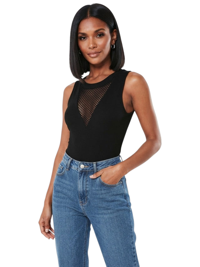 Image for Women's Textured Bodysuit,Black