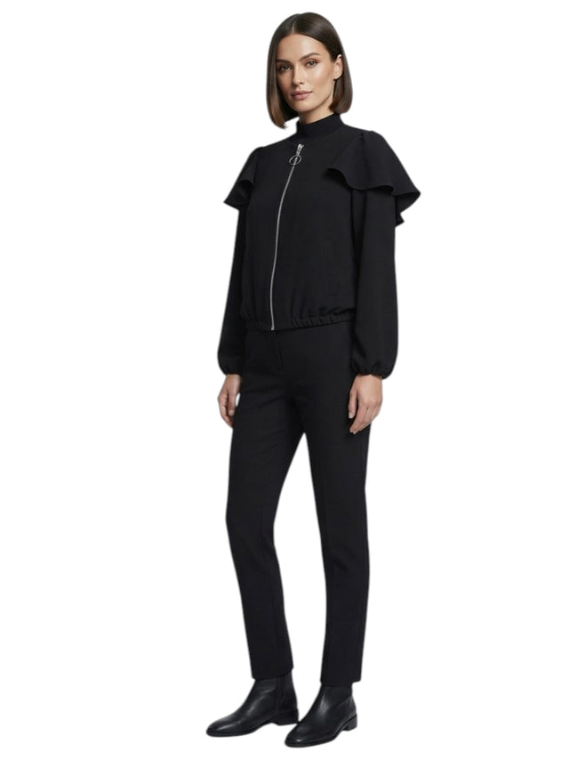 Image for Women's Plain Ruffle Jacket,Black