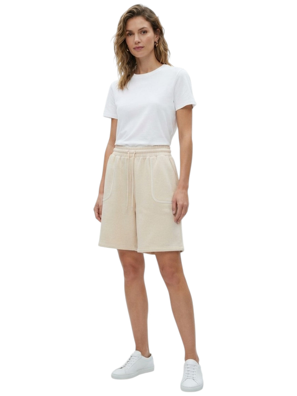 Image for Women's Plain Solid Short,Beige