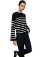 Image for Women's Striped Knitted Sweater,Black
