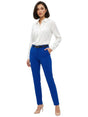 Image for Women's Plain Classic Pants With Belt,Blue