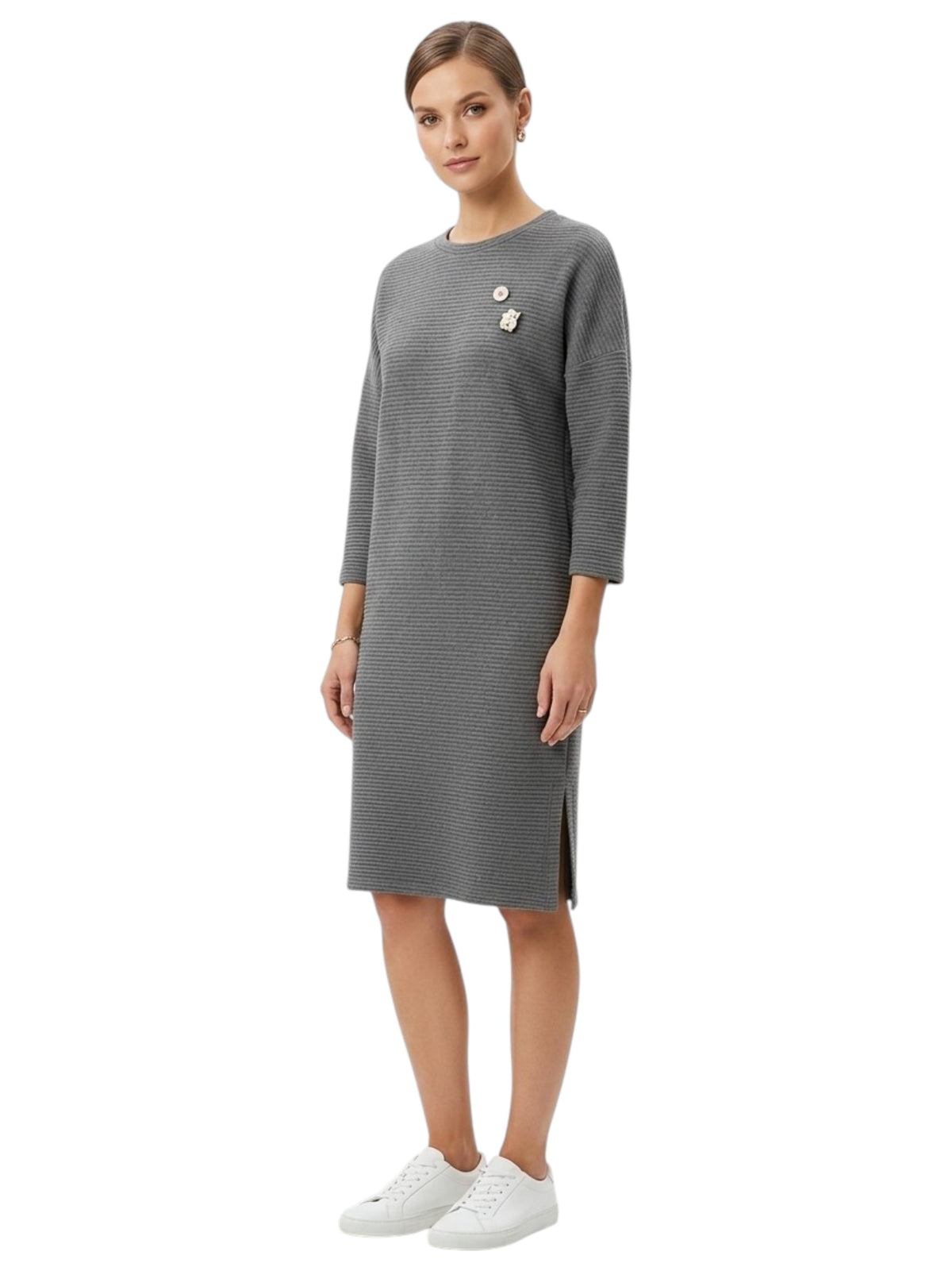 Image for Women's Ribbed Dress,Grey
