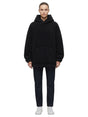 Image for Women's Plain Faux Fur Hoodie,Black