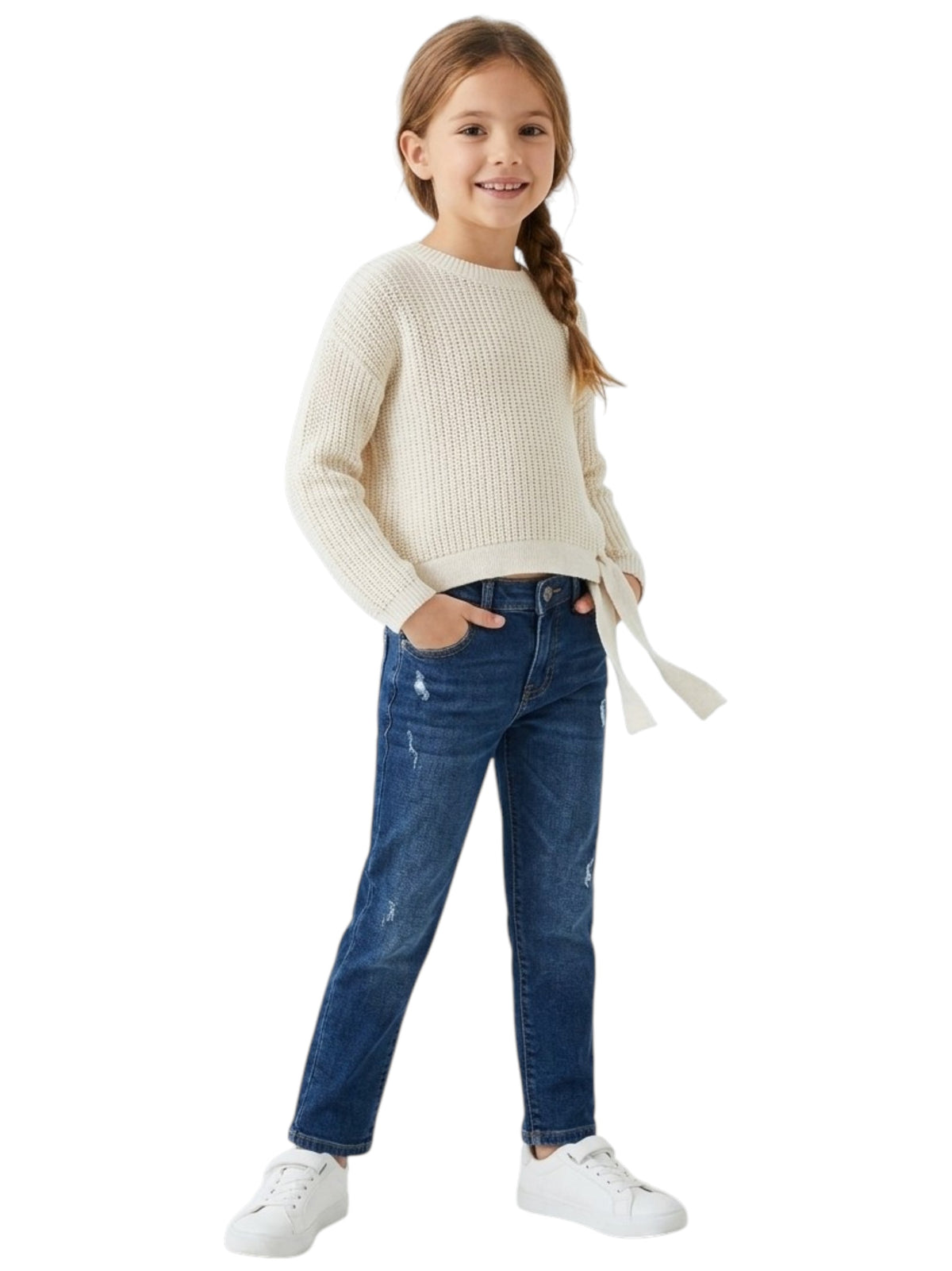 Image for Kids Girl's Knitted Sweaters,Off White