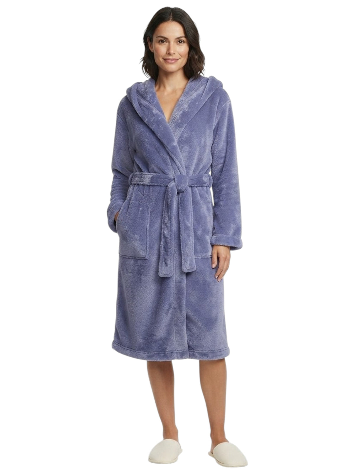 Image for Women's Plain Faux Fur Sleepwear Robe With Belt,Mauve