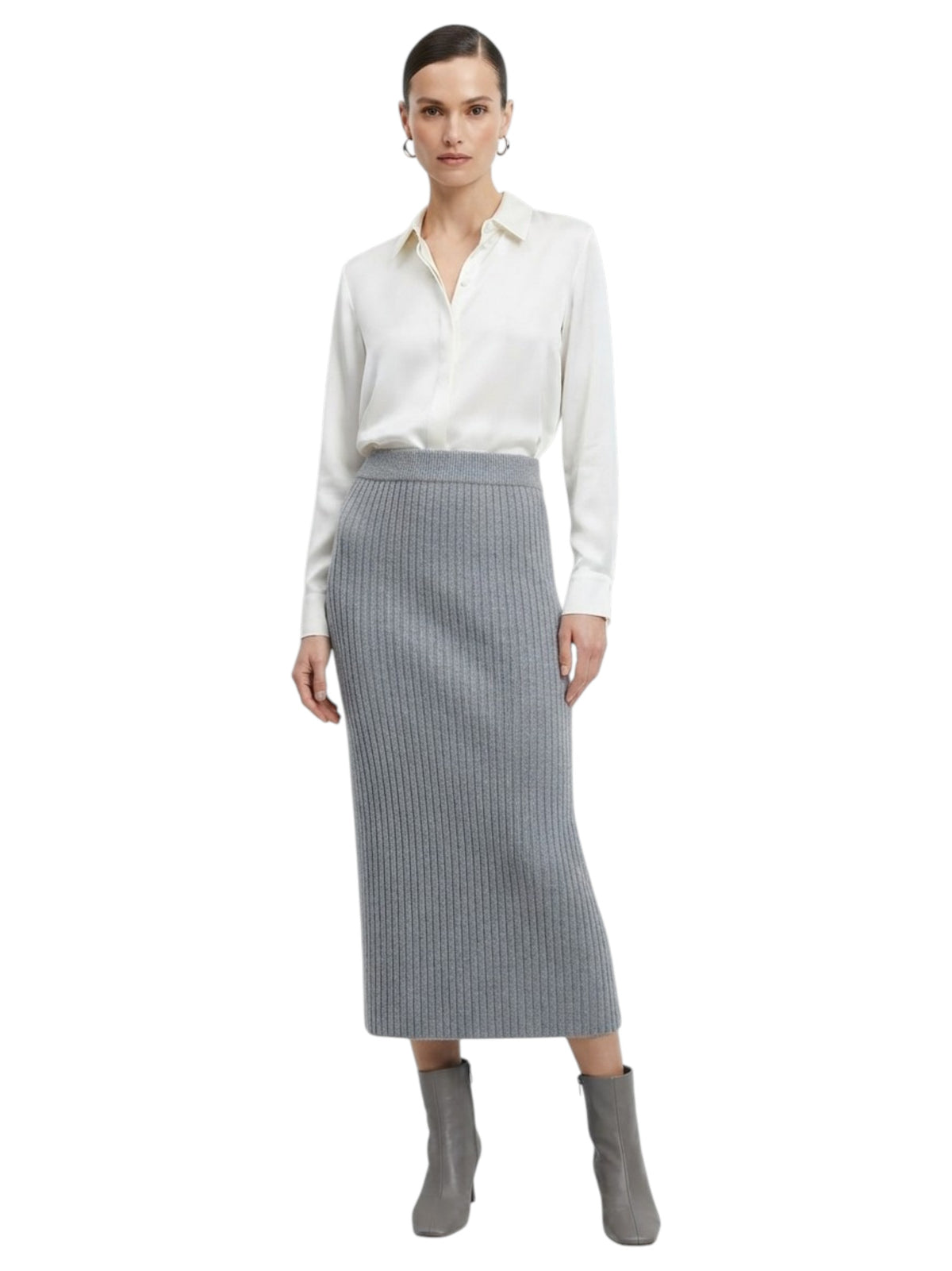 Image for Women's Textured Skirt,Grey