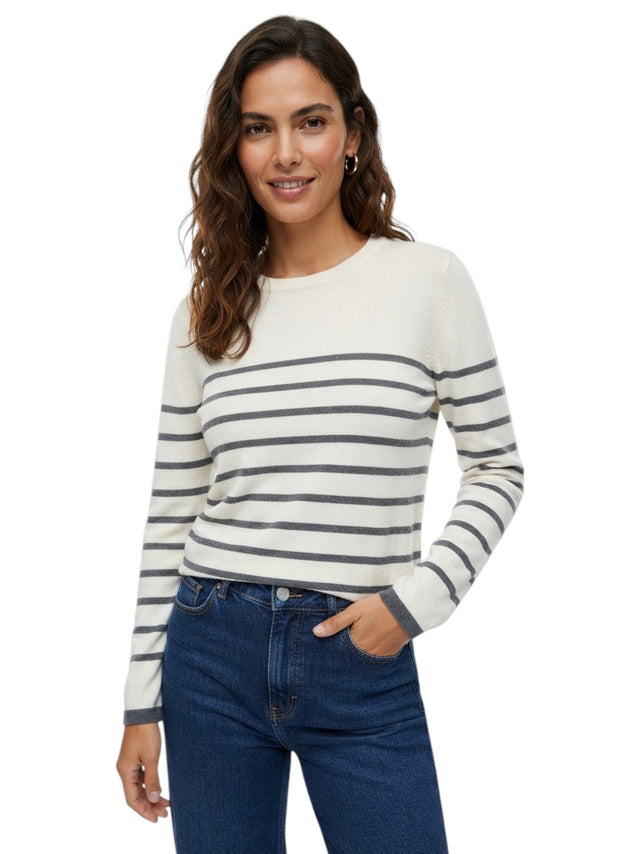 Image for Women's Striped Sweater,White