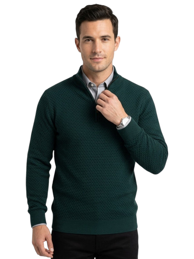 Image for Men's Textured Knitted Top,Olive