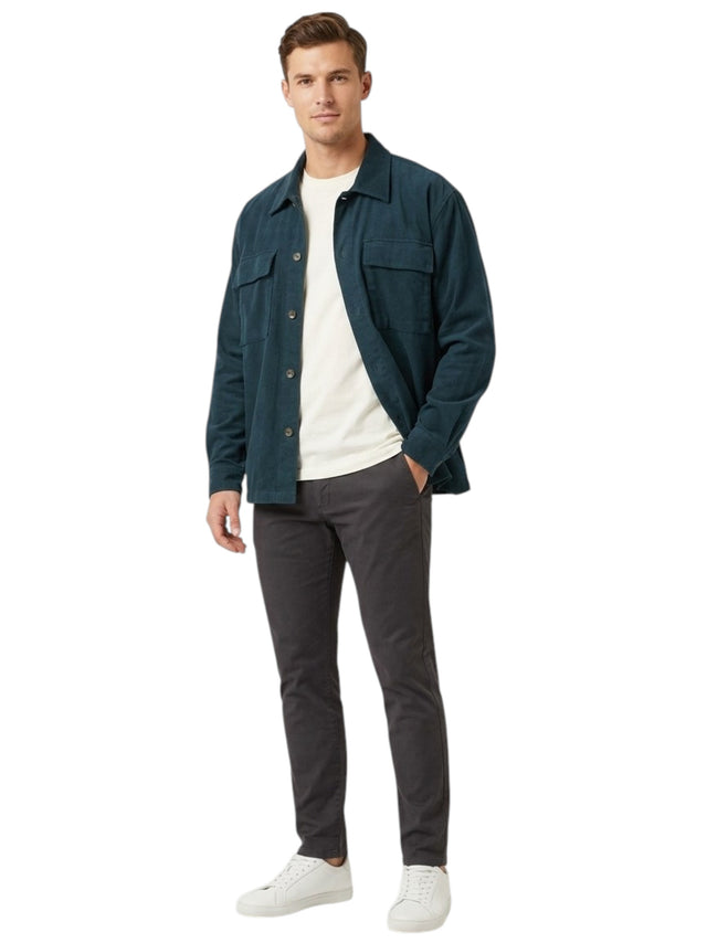 Image for Men's Plain Denim Dress Shirt,Dusty Green