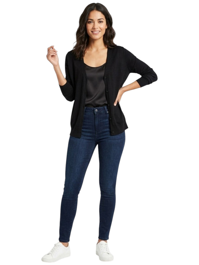Image for Women's Plain Cardigan,Black