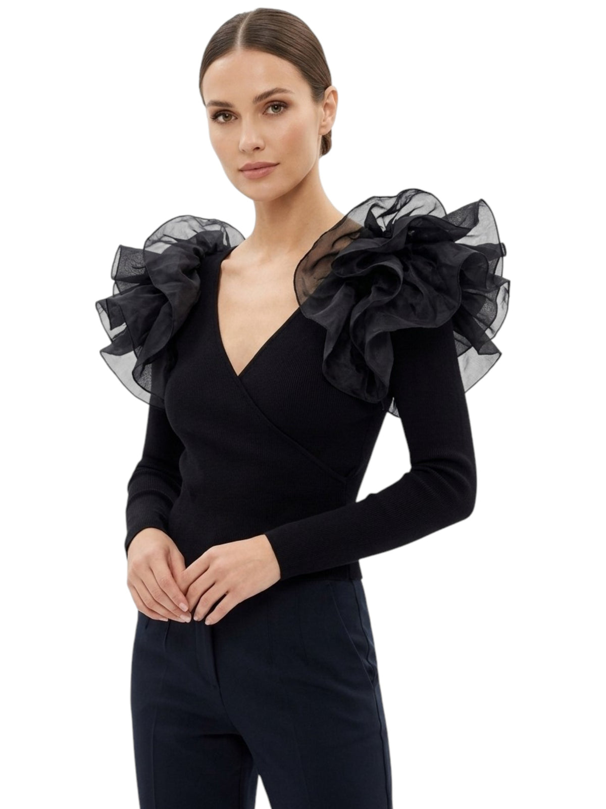 Image for Women's Ribbed Top,Black