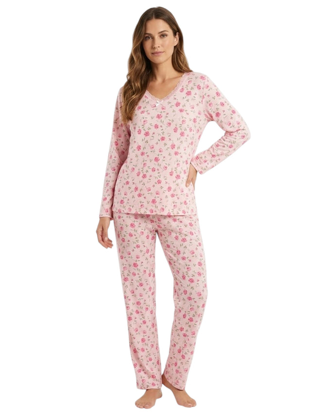 Image for Women's Floral Printed Sleepwear Set 2 Pcs,Pink