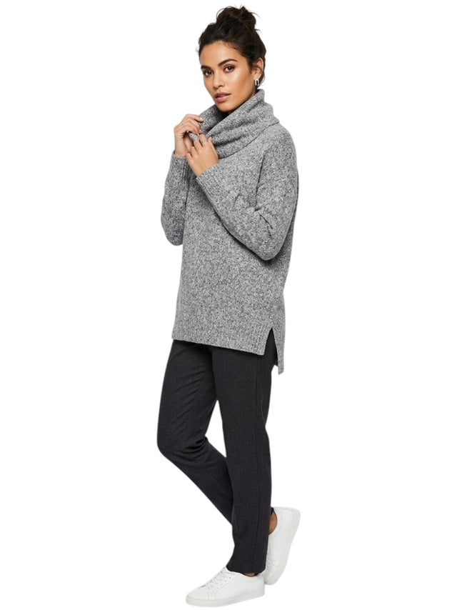 Image for Women's Textured Knitted Sweater,Grey