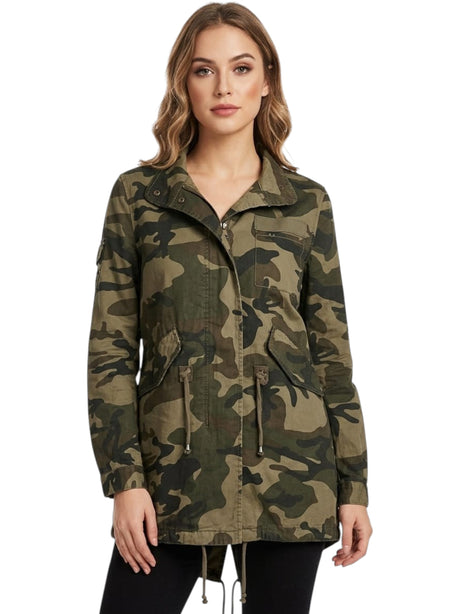 Image for Women's Printed Jacket,Olive