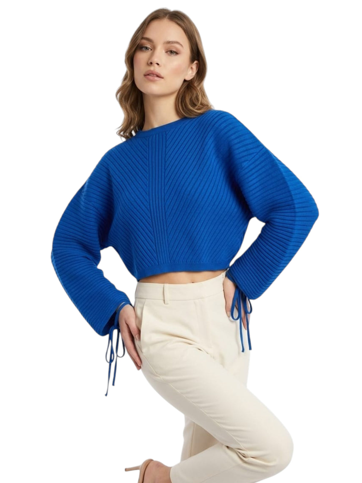 Image for Women's Ribbed Top,Dusty Blue