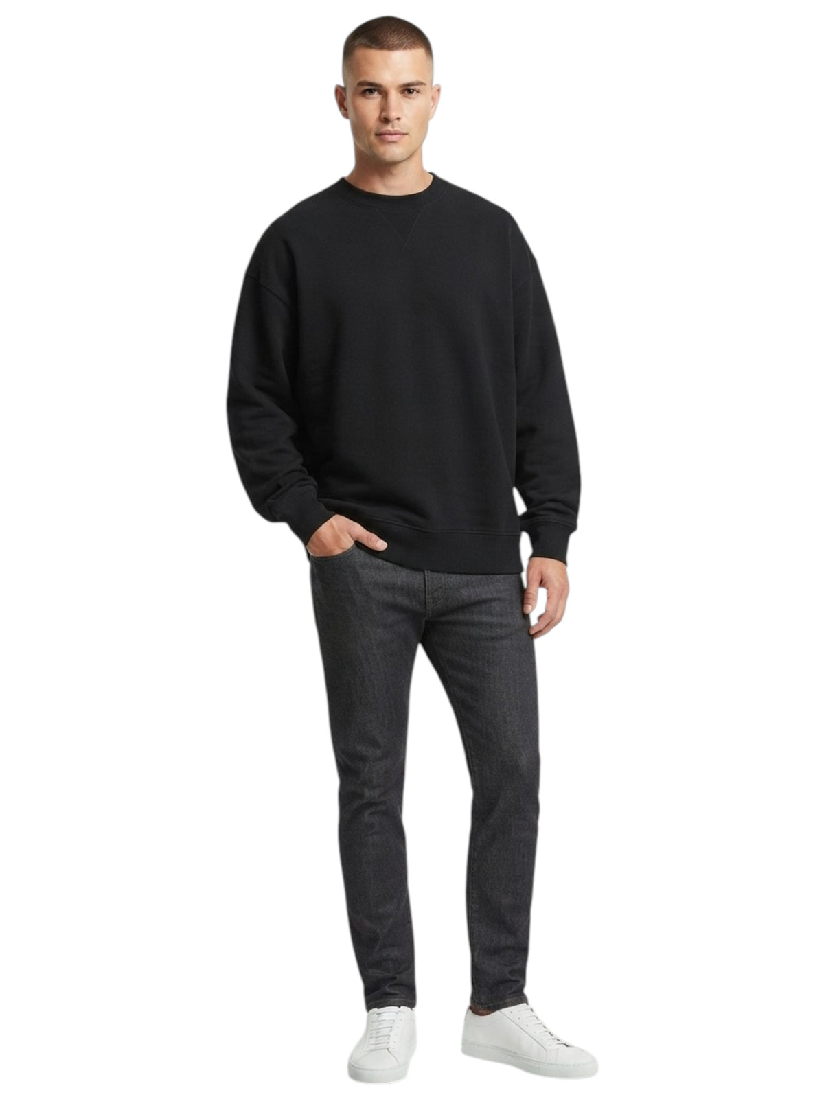 Image for Men's Plain Sweater,Black