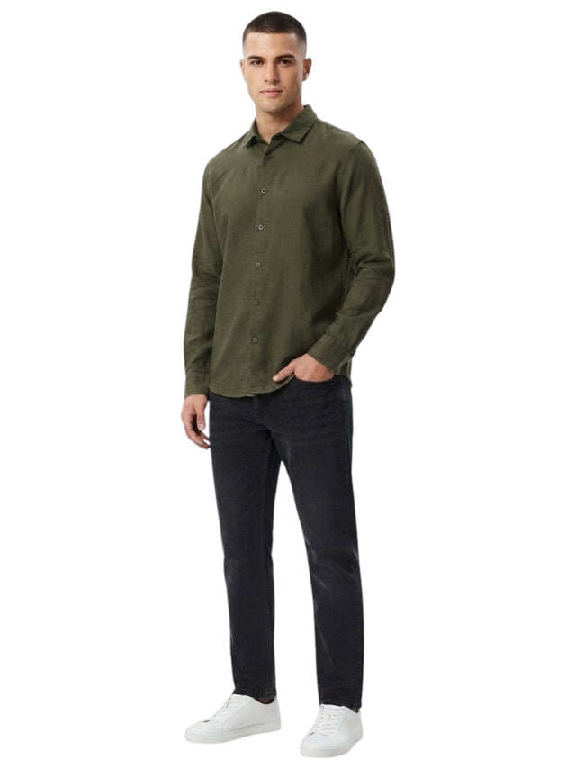 Image for Men's Plain Dress Shirt,Olive