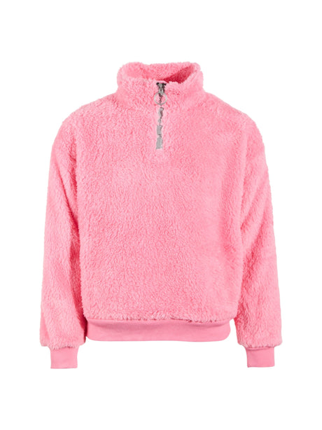 Image for Kids Girl's Plain Faux Fur Sweater,Pink
