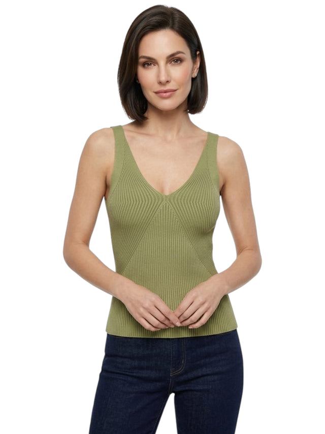 Image for Women's Ribbed Top,Olive