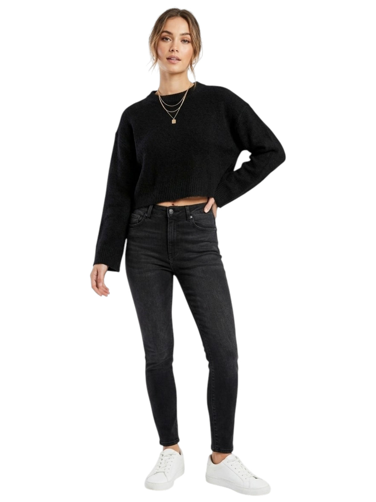 Image for Women's Plain Sweater,Black
