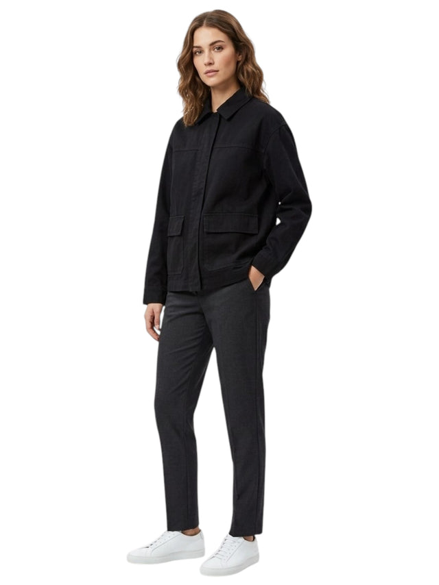 Image for Women's Plain Denim Jacket,Black