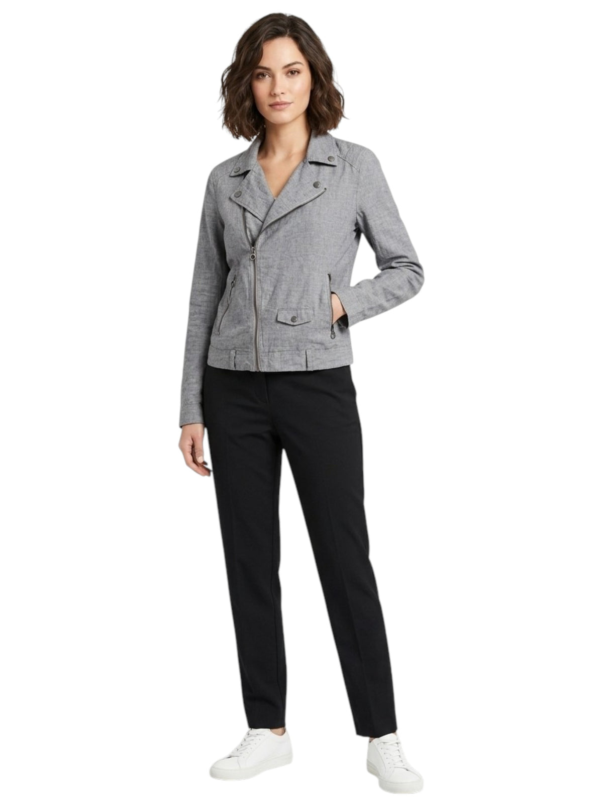 Image for Women's Plain Solid Jacket,Grey