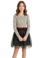 Image for Kids Girl's Printed Dress,Beige/Black