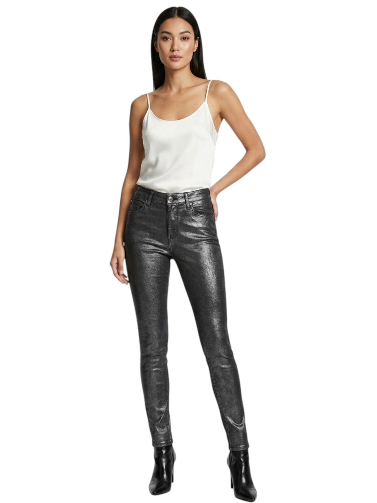 Image for Women's Plain Solid Jeans Pants,Grey