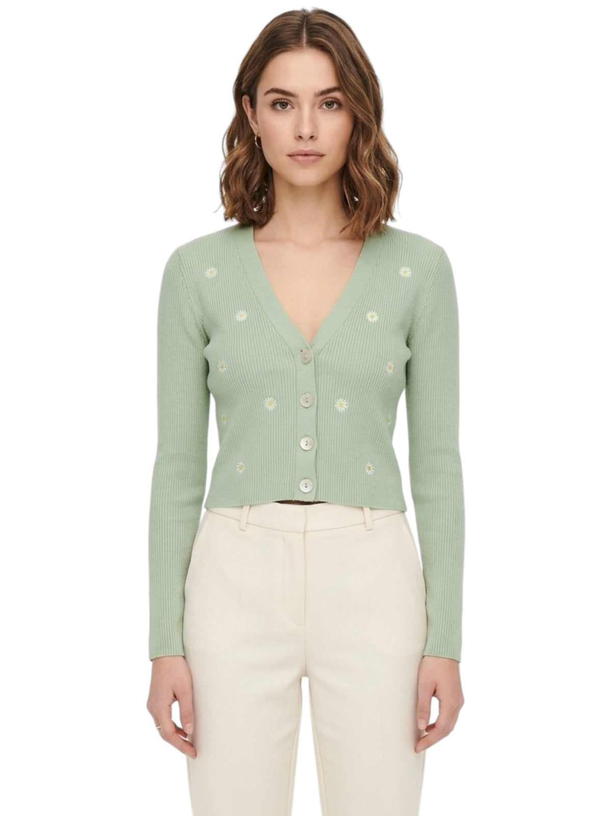 Image for Women's Ribbed Top,Mint Green