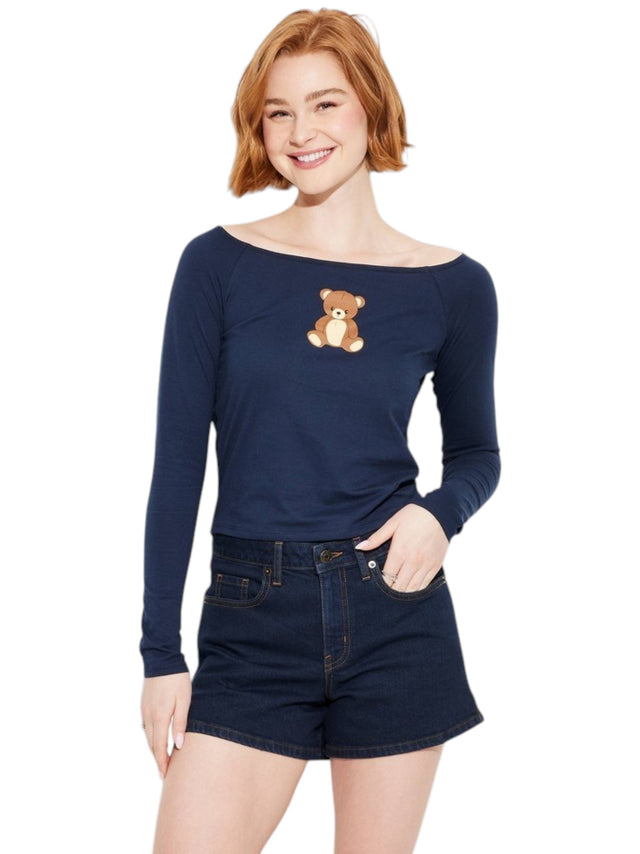 Image for Women's Printed Top,Navy