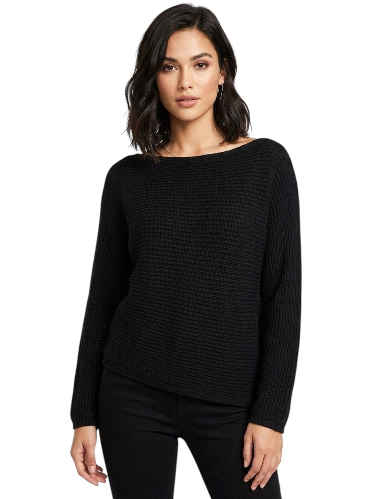 Image for Women's Plain Knitted Sweater,Black