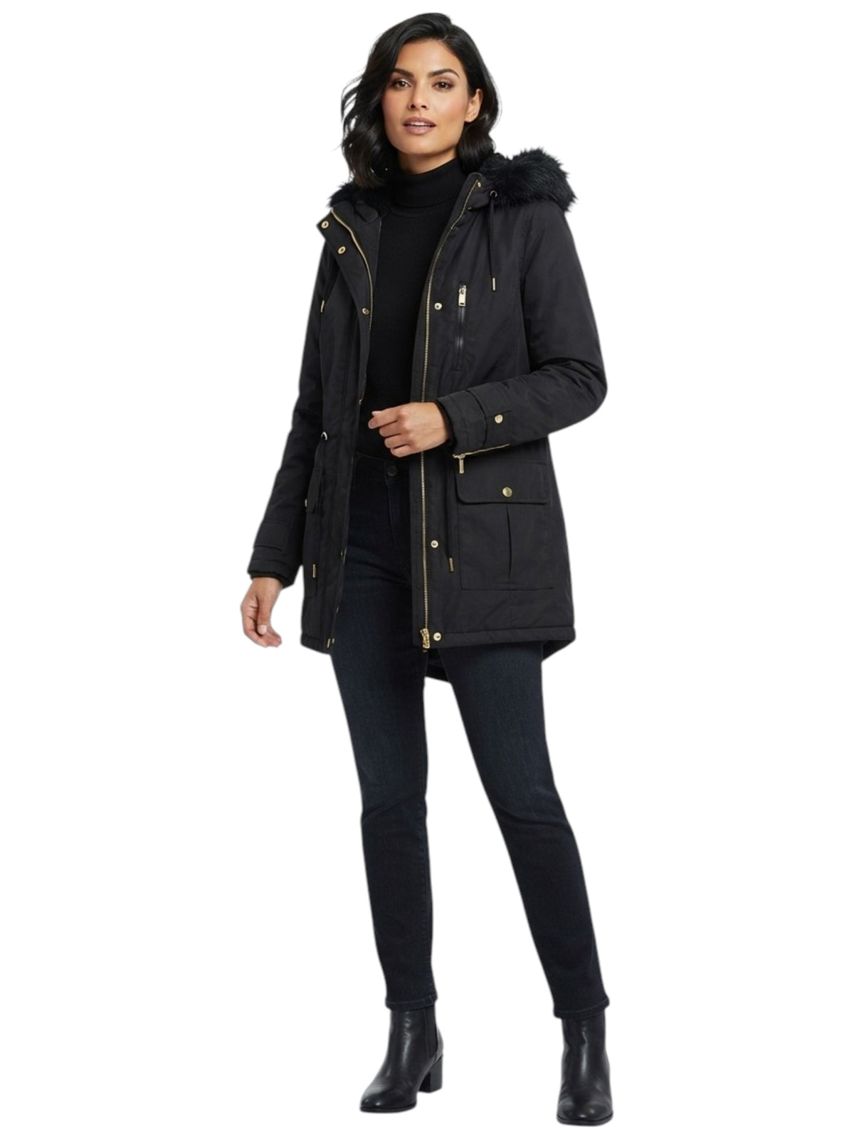 Image for Women's Plain Solid Jacket,Black
