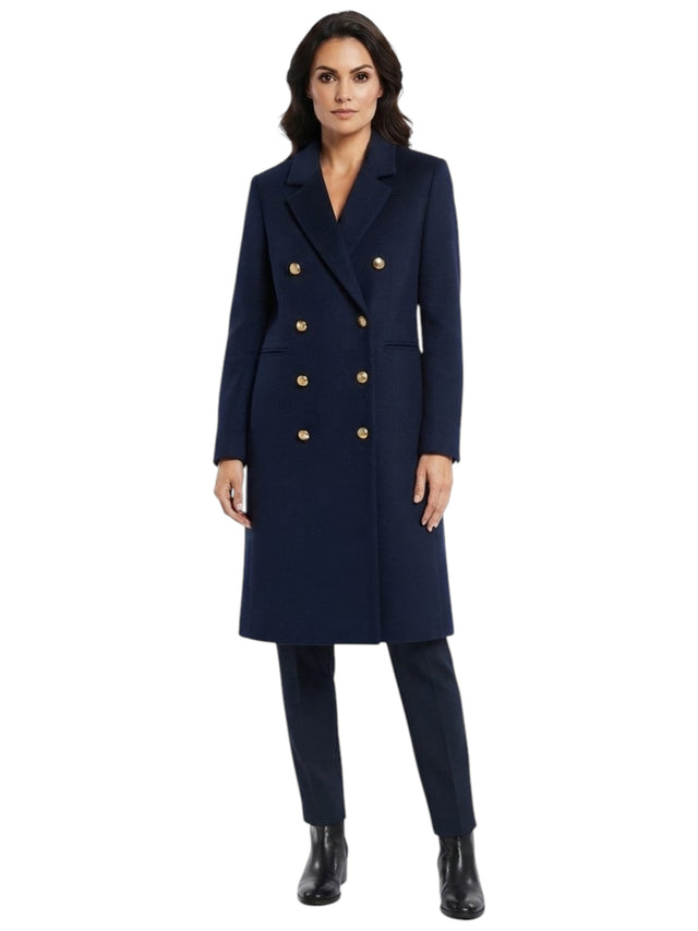 Image for Women's Plain Solid Coat,Navy