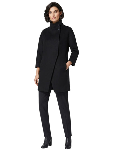Image for Women's Plain Solid Coat,Black