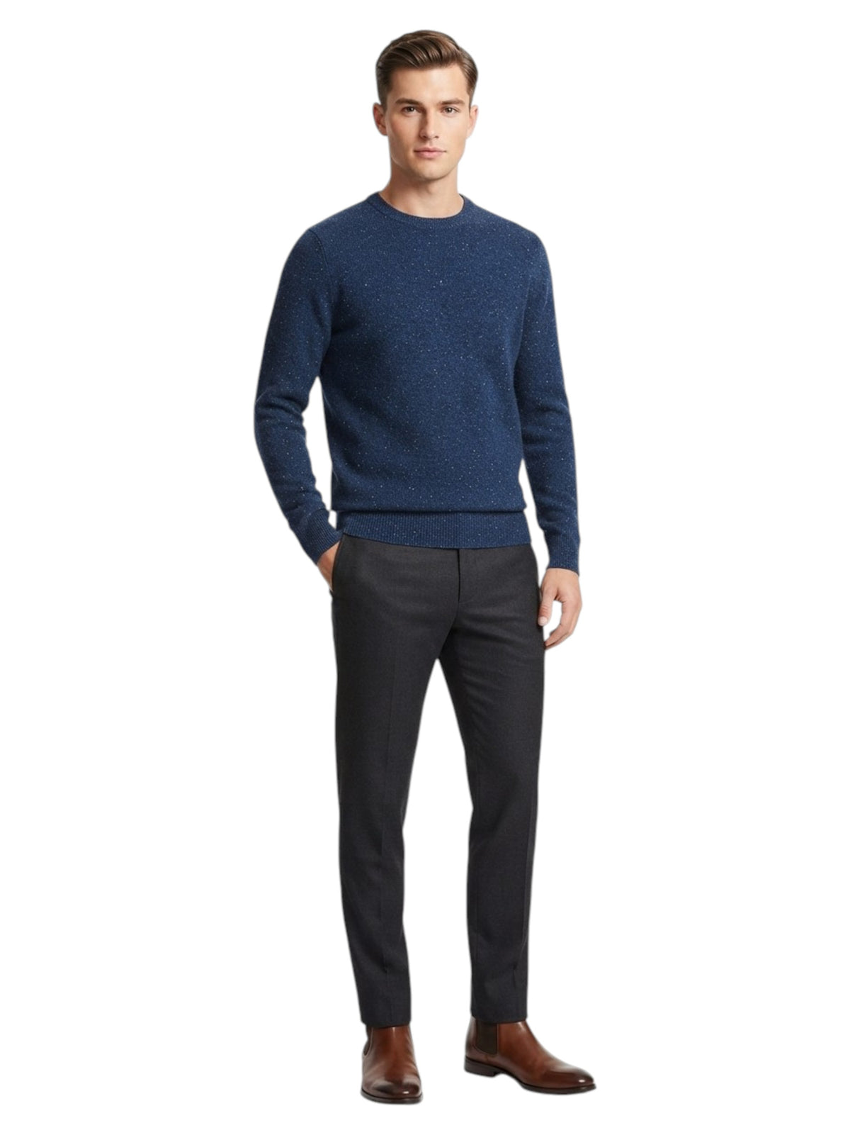 Image for Men's Textured Sweaters,Navy