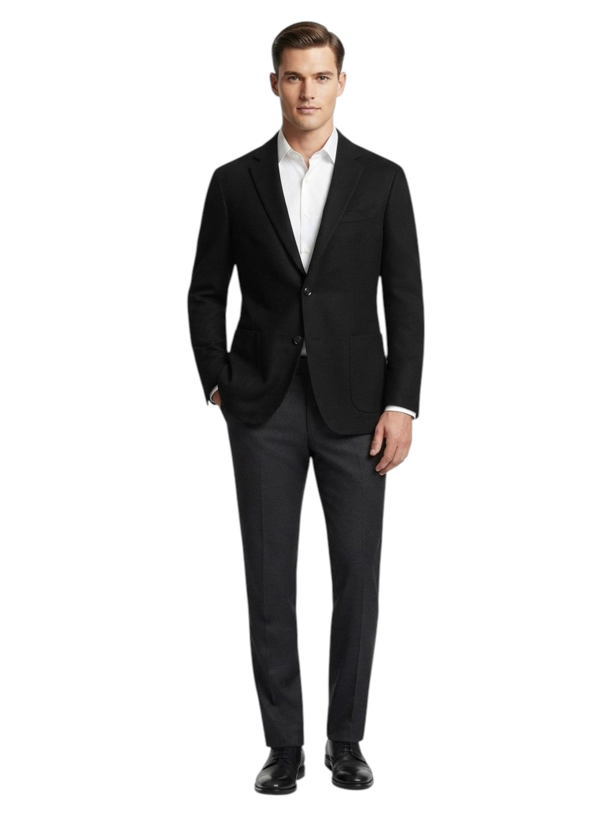 Image for Men's Plain Solid Blazer,Black