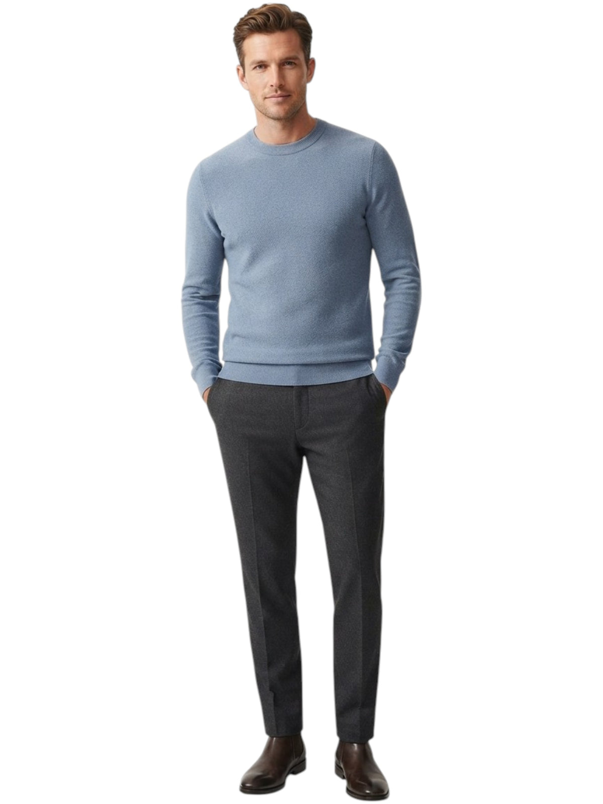 Image for Men's Knitted Sweaters,Light Dusty Blue