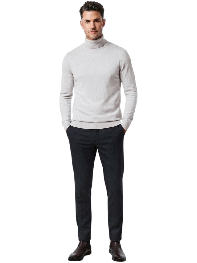 Image for Men's Plain Solid Sweaters,Light Grey