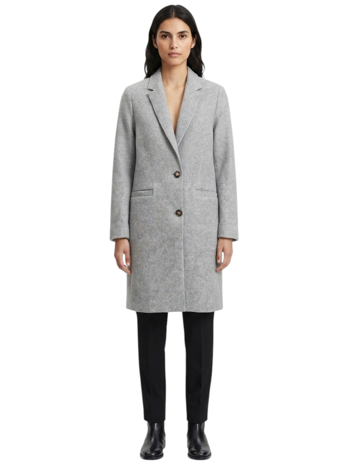Image for Women's Plain Solid Coat,Grey