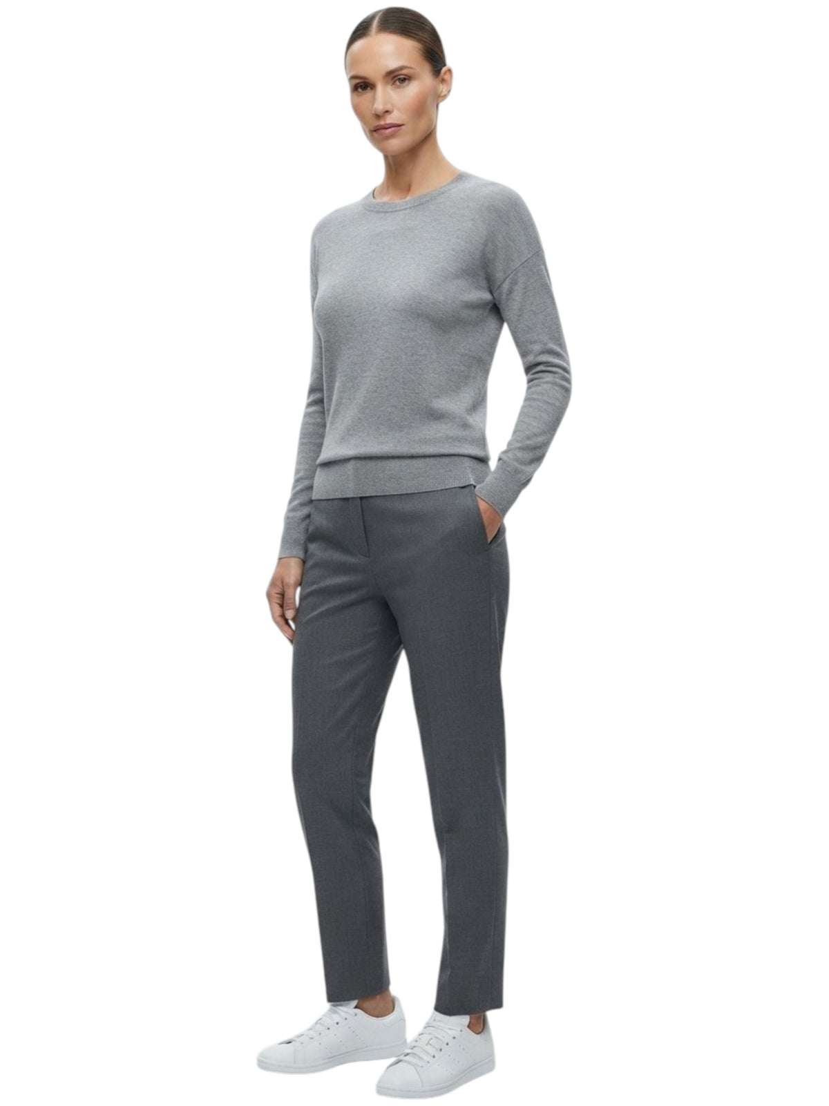 Image for Women's Plain Solid Top,Grey