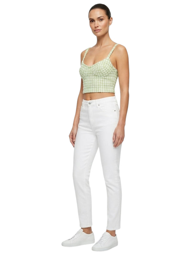 Image for Women's Textured Crop Top,Mint Green