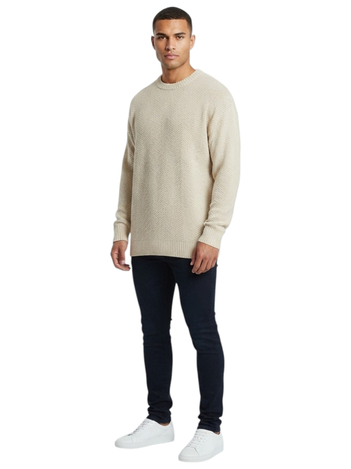 Image for Men's Textured Open Knitted,Beige