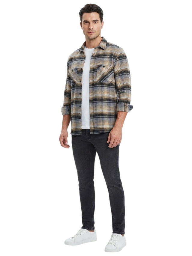 Image for Men's Printed Dress Shirt,Brown