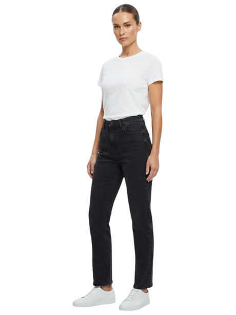 Image for Women's Plain Denim Jeans,Black