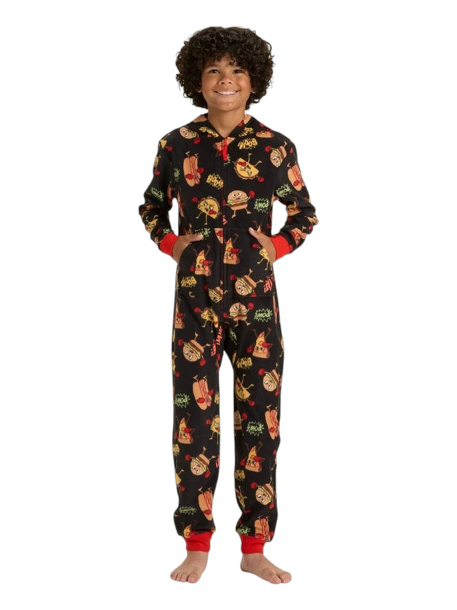 Image for Kids Boy's Printed Knitted Jumpsuit,Black