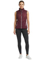Image for Women's Ribbed Vest With 2 Pocket,Burgandy