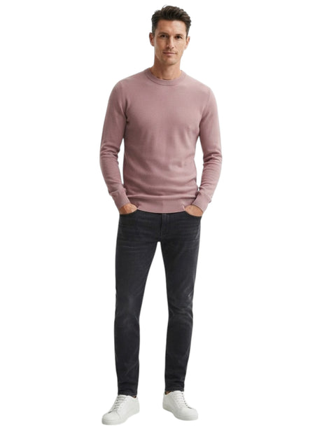 Image for Men's textured Knitted Sweater,Mauve